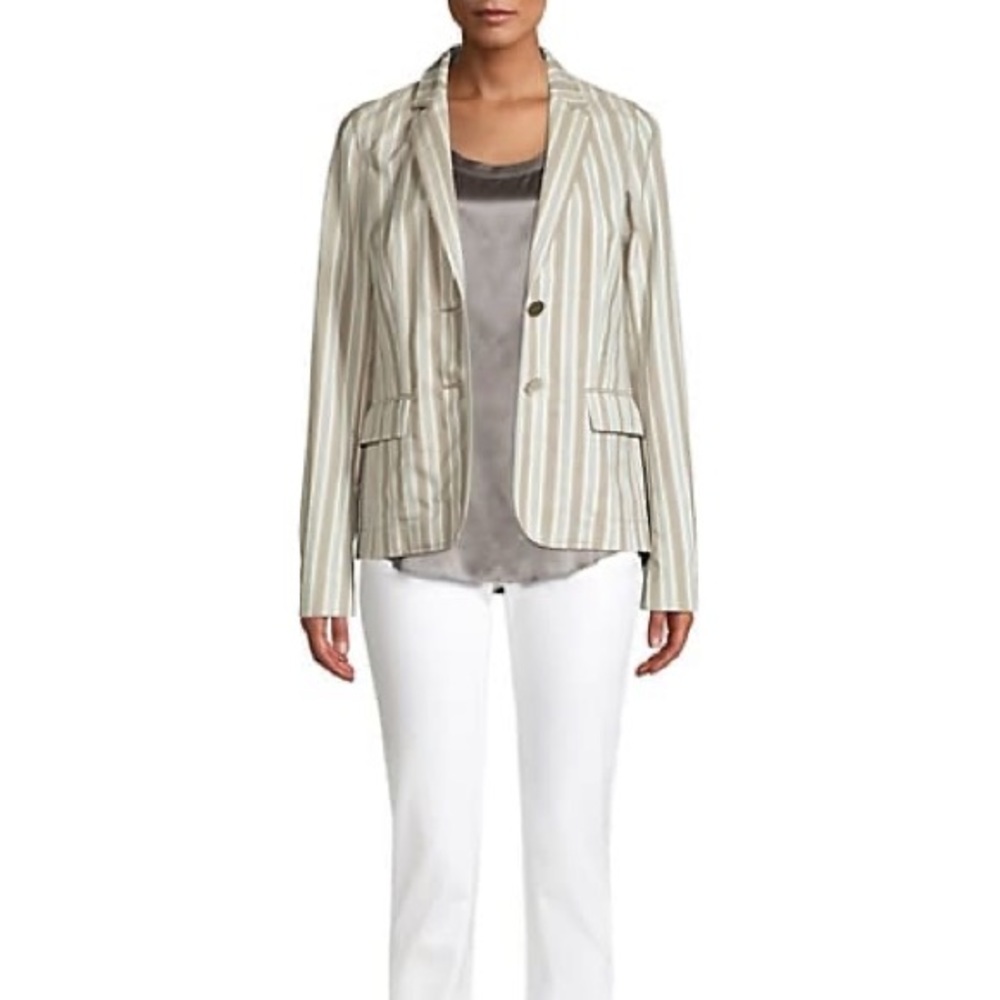 Lafayette 148 Vangie Striped Cotton Blazer NEW